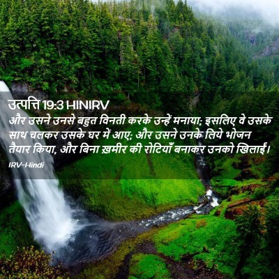 Picture 02 - उत्पत्ति 19:3 HINIRV - और उसने उनसे बहुत - Bible Verse Picture