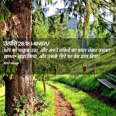 Picture 02 - उत्पत्ति 28:18 HINIRV - भोर को याकूब उठा, - Bible Verse Picture