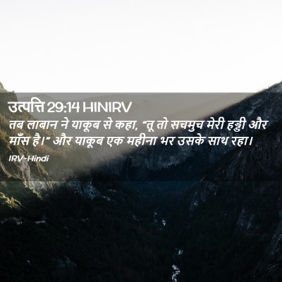 Picture 02 - उत्पत्ति 29:14 HINIRV - तब लाबान ने याकूब - Bible Verse Picture