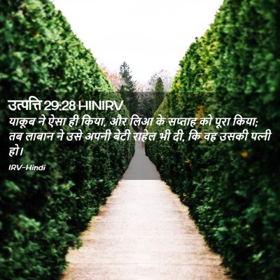 Picture 02 - उत्पत्ति 29:28 HINIRV - याकूब ने ऐसा ही - Bible Verse Picture