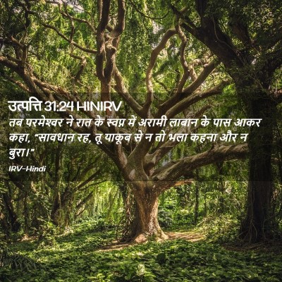 Picture 02 - उत्पत्ति 31:24 HINIRV - तब परमेश्‍वर ने - Bible Verse Picture