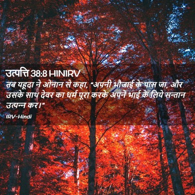 Picture 02 - उत्पत्ति 38:8 HINIRV - तब यहूदा ने ओनान से - Bible Verse Picture
