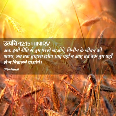 Picture 02 - उत्पत्ति 42:15 HINIRV - अतः इसी रीति से तुम - Bible Verse Picture