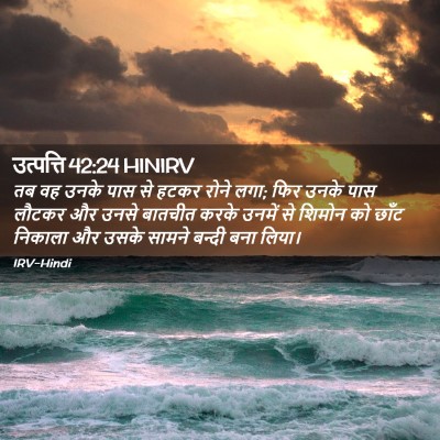Picture 02 - उत्पत्ति 42:24 HINIRV - तब वह उनके पास से - Bible Verse Picture