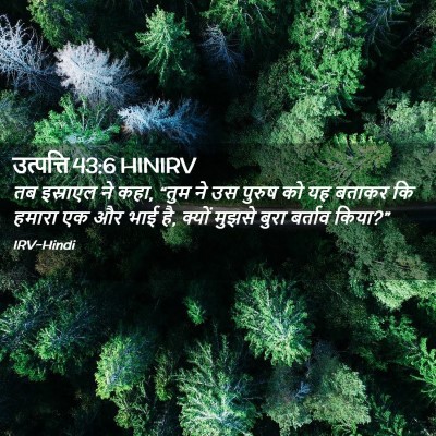 Picture 02 - उत्पत्ति 43:6 HINIRV - तब इस्राएल ने कहा, - Bible Verse Picture