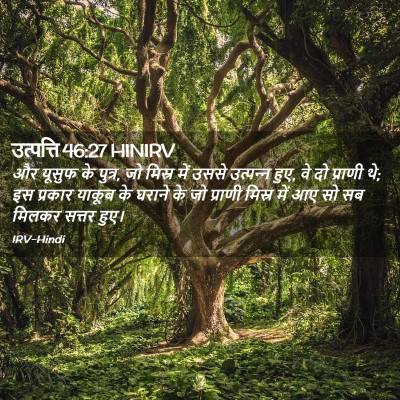 Picture 02 - उत्पत्ति 46:27 HINIRV - और यूसुफ के पुत्र, - Bible Verse Picture