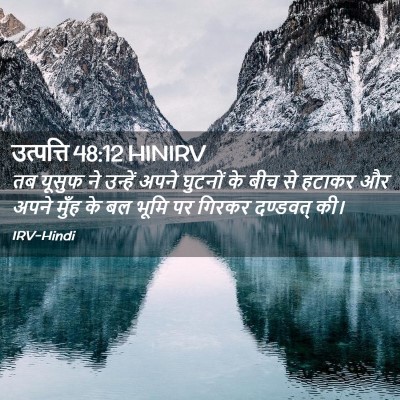 Picture 02 - उत्पत्ति 48:12 HINIRV - तब यूसुफ ने उन्हें - Bible Verse Picture