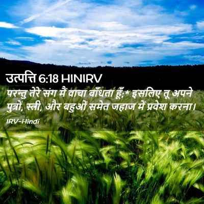 Picture 02 - उत्पत्ति 6:18 HINIRV - परन्तु तेरे संग - Bible Verse Picture