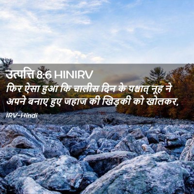 Picture 02 - उत्पत्ति 8:6 HINIRV - फिर ऐसा हुआ कि - Bible Verse Picture
