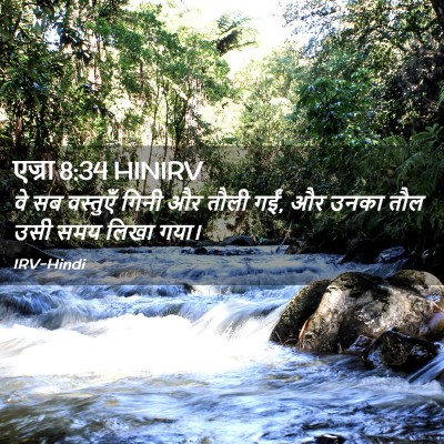 Picture 02 - एज्रा 8:34 HINIRV - वे सब वस्तुएँ गिनी - Bible Verse Picture