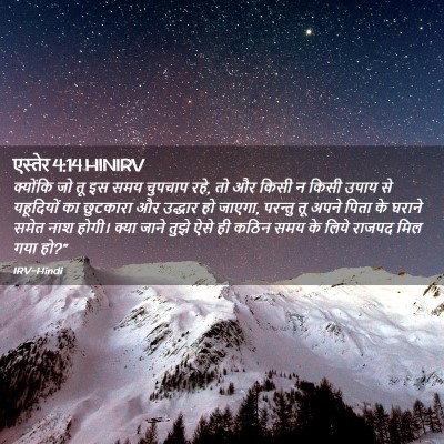 Picture 02 - एस्तेर 4:14 HINIRV - क्योंकि जो तू इस - Bible Verse Picture