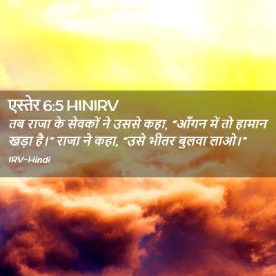 Picture 02 - एस्तेर 6:5 HINIRV - तब राजा के सेवकों - Bible Verse Picture