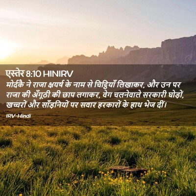 Picture 02 - एस्तेर 8:10 HINIRV - मोर्दकै ने राजा - Bible Verse Picture