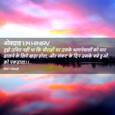 Picture 02 - ओबद्याह 1:14 HINIRV - तुझे उचित नहीं था - Bible Verse Picture