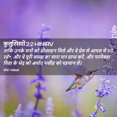 Picture 02 - कुलुस्सियों 2:2 HINIRV - ताकि उनके मनों को - Bible Verse Picture