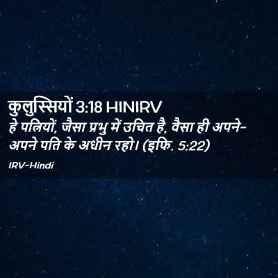 Picture 02 - कुलुस्सियों 3:18 HINIRV - हे पत्नियों, जैसा - Bible Verse Picture