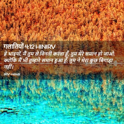 Picture 02 - गलातियों 4:12 HINIRV - हे भाइयों, मैं तुम - Bible Verse Picture