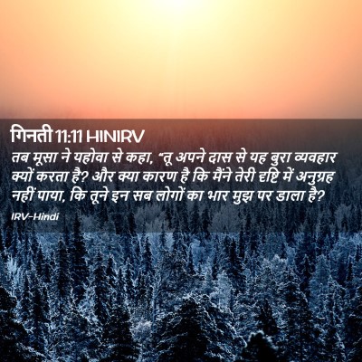 Picture 02 - गिनती 11:11 HINIRV - तब मूसा ने यहोवा से - Bible Verse Picture