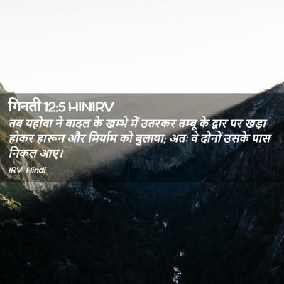 Picture 02 - गिनती 12:5 HINIRV - तब यहोवा ने बादल के - Bible Verse Picture