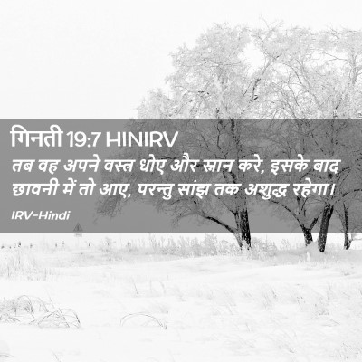Picture 02 - गिनती 19:7 HINIRV - तब वह अपने वस्त्र - Bible Verse Picture