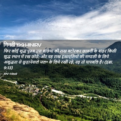 Picture 02 - गिनती 19:9 HINIRV - फिर कोई शुद्ध - Bible Verse Picture