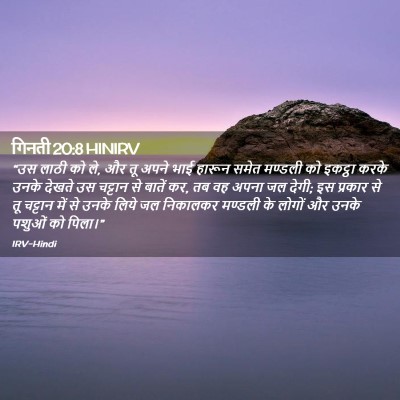 Picture 02 - गिनती 20:8 HINIRV - “उस लाठी को ले, और - Bible Verse Picture