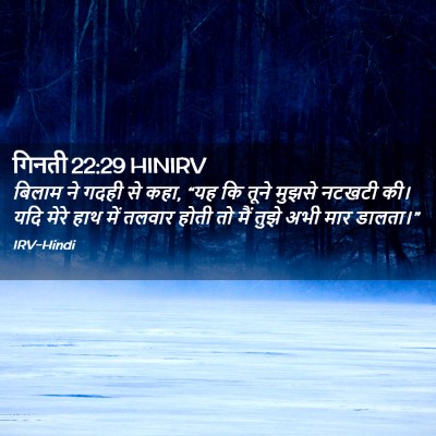 Picture 02 - गिनती 22:29 HINIRV - बिलाम ने गदही से - Bible Verse Picture