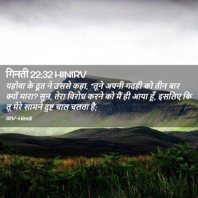 Picture 02 - गिनती 22:32 HINIRV - यहोवा के दूत ने - Bible Verse Picture