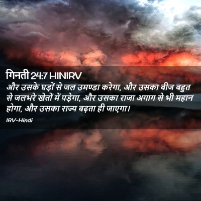 Picture 02 - गिनती 24:7 HINIRV - और उसके घड़ों से जल - Bible Verse Picture