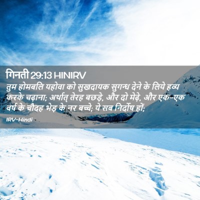 Picture 02 - गिनती 29:13 HINIRV - तुम होमबलि यहोवा - Bible Verse Picture