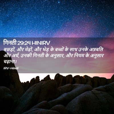 Picture 02 - गिनती 29:24 HINIRV - बछड़ों, और मेढ़ों, - Bible Verse Picture