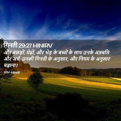 Picture 02 - गिनती 29:27 HINIRV - और बछड़ों, मेढ़ों, - Bible Verse Picture