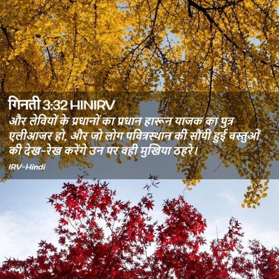 Picture 02 - गिनती 3:32 HINIRV - और लेवियों के - Bible Verse Picture