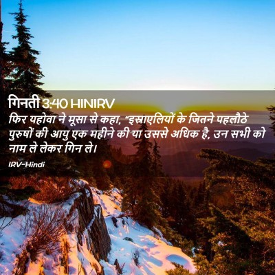 Picture 02 - गिनती 3:40 HINIRV - फिर यहोवा ने मूसा - Bible Verse Picture