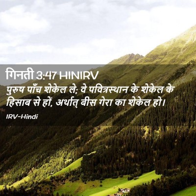 Picture 02 - गिनती 3:47 HINIRV - पुरुष पाँच शेकेल - Bible Verse Picture