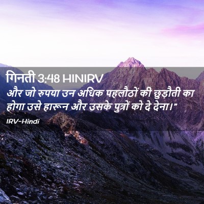 Picture 02 - गिनती 3:48 HINIRV - और जो रुपया उन अधिक - Bible Verse Picture