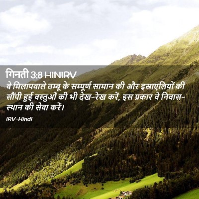 Picture 02 - गिनती 3:8 HINIRV - वे मिलापवाले - Bible Verse Picture