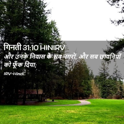 Picture 02 - गिनती 31:10 HINIRV - और उनके निवास के सब - Bible Verse Picture