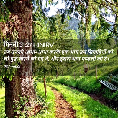 Picture 02 - गिनती 31:27 HINIRV - तब उनको आधा-आधा - Bible Verse Picture