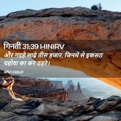 Picture 02 - गिनती 31:39 HINIRV - और गदहे साढ़े तीस - Bible Verse Picture