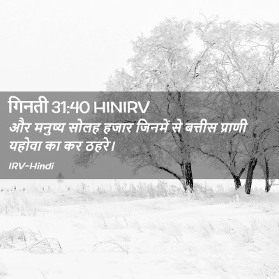 Picture 02 - गिनती 31:40 HINIRV - और मनुष्य सोलह - Bible Verse Picture
