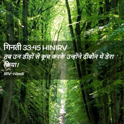 Picture 02 - गिनती 33:45 HINIRV - तब उन डीहों से कूच - Bible Verse Picture