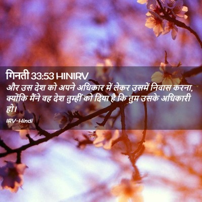 Picture 02 - गिनती 33:53 HINIRV - और उस देश को अपने - Bible Verse Picture