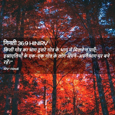 Picture 02 - गिनती 36:9 HINIRV - किसी गोत्र का भाग - Bible Verse Picture