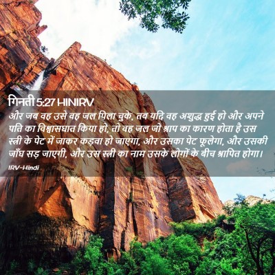 Picture 02 - गिनती 5:27 HINIRV - और जब वह उसे वह जल - Bible Verse Picture