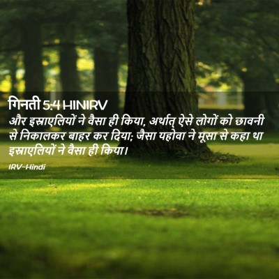Picture 02 - गिनती 5:4 HINIRV - और इस्राएलियों ने - Bible Verse Picture