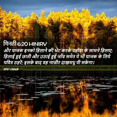 Picture 02 - गिनती 6:20 HINIRV - और याजक इनको - Bible Verse Picture