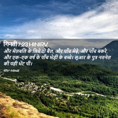 Picture 02 - गिनती 7:23 HINIRV - और मेलबलि के लिये - Bible Verse Picture
