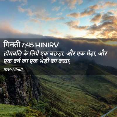 Picture 02 - गिनती 7:45 HINIRV - होमबलि के लिये एक - Bible Verse Picture