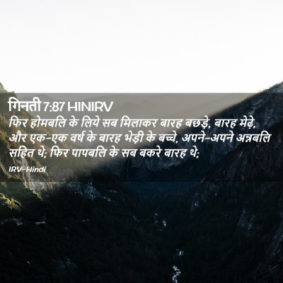 Picture 02 - गिनती 7:87 HINIRV - फिर होमबलि के लिये - Bible Verse Picture